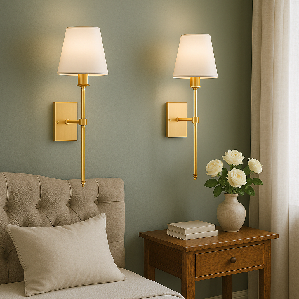 (2 sztuki) Kabletna lampa ścienna – Stylowy zestaw lamp do oświetlenia nad lustrem lub łóżkiem