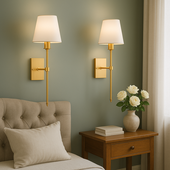 (2 sztuki) Kabletna lampa ścienna – Stylowy zestaw lamp do oświetlenia nad lustrem lub łóżkiem
