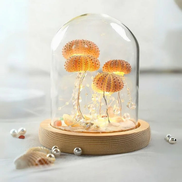 LumiCraft – Unikalna lampa stołowa DIY z naturalną muszlą jeżowca dla przytulnego wystroju