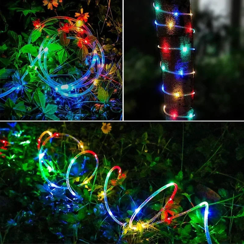 Lampki solarne LED - Zewnętrzne wodoodporne lampki na Boże Narodzenie, do ogrodu, trawnika, drzew, ogrodzenia i dekoracji ścieżek