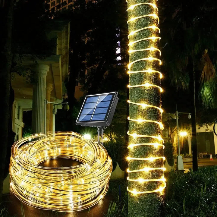 Lampki solarne LED - Zewnętrzne wodoodporne lampki na Boże Narodzenie, do ogrodu, trawnika, drzew, ogrodzenia i dekoracji ścieżek