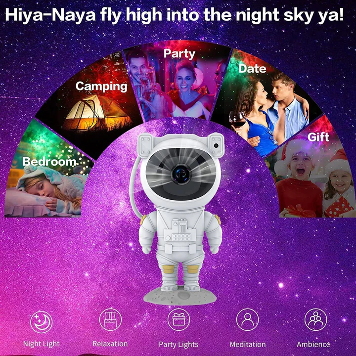 Projektor Astronauta Galaktyczne Gwiaździste Niebo Nocna Lampa