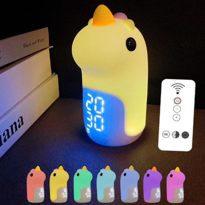 Unilora DreamLight Zegar Budzik | Design jednorożca | Timer i LED Nocna Lampa | Dekoracja do Pokoju Dziecięcego