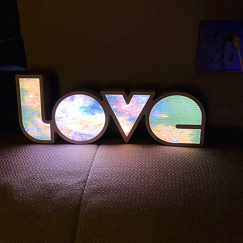 Nowoczesna lampa stołowa LED w kształcie liter PS LOVE, wodoodporna, w stylu Art Deco do sypialni