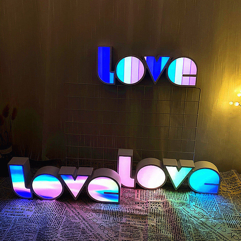 Nowoczesna lampa stołowa LED w kształcie liter PS LOVE, wodoodporna, w stylu Art Deco do sypialni