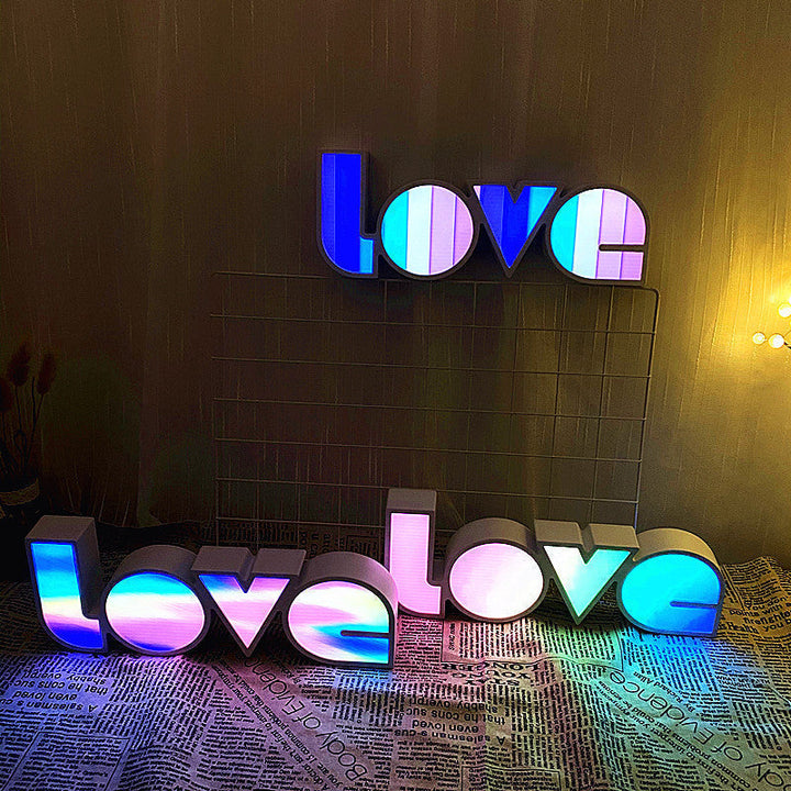 Nowoczesna lampa stołowa LED w kształcie liter PS LOVE, wodoodporna, w stylu Art Deco do sypialni