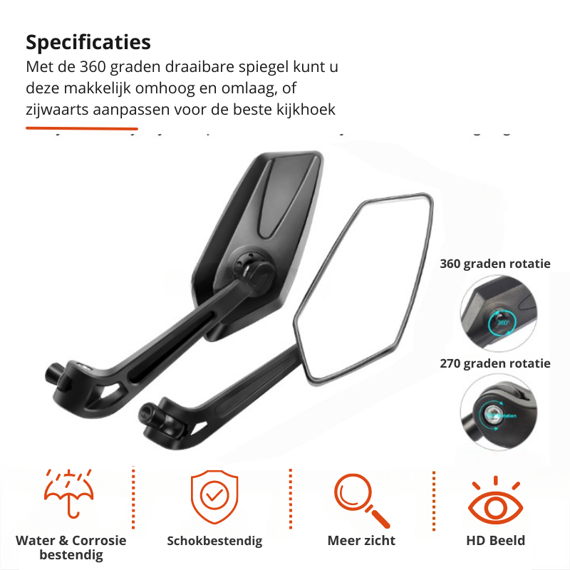 Lusterko wsteczne 360° do roweru z mocowaniem na kierownicę |