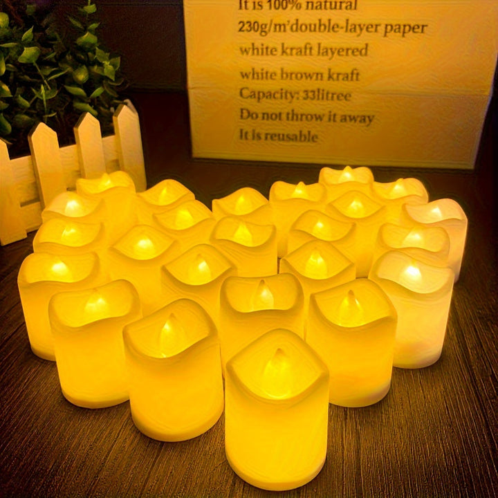 24/50/100 Pack świec LED bezpłomieniowych – migoczące tealighty na baterie, bezdymne i romantyczne na wesela i zaręczyny