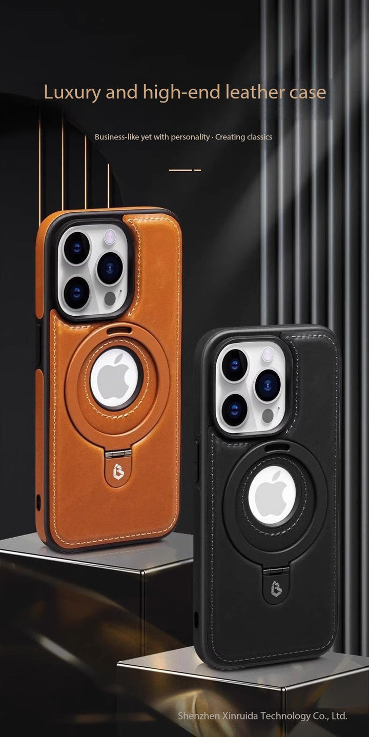 Etui na telefon z magnetycznym uchwytem do iPhone 17 Pro Max, skórzane etui biznesowe wysokiej jakości
