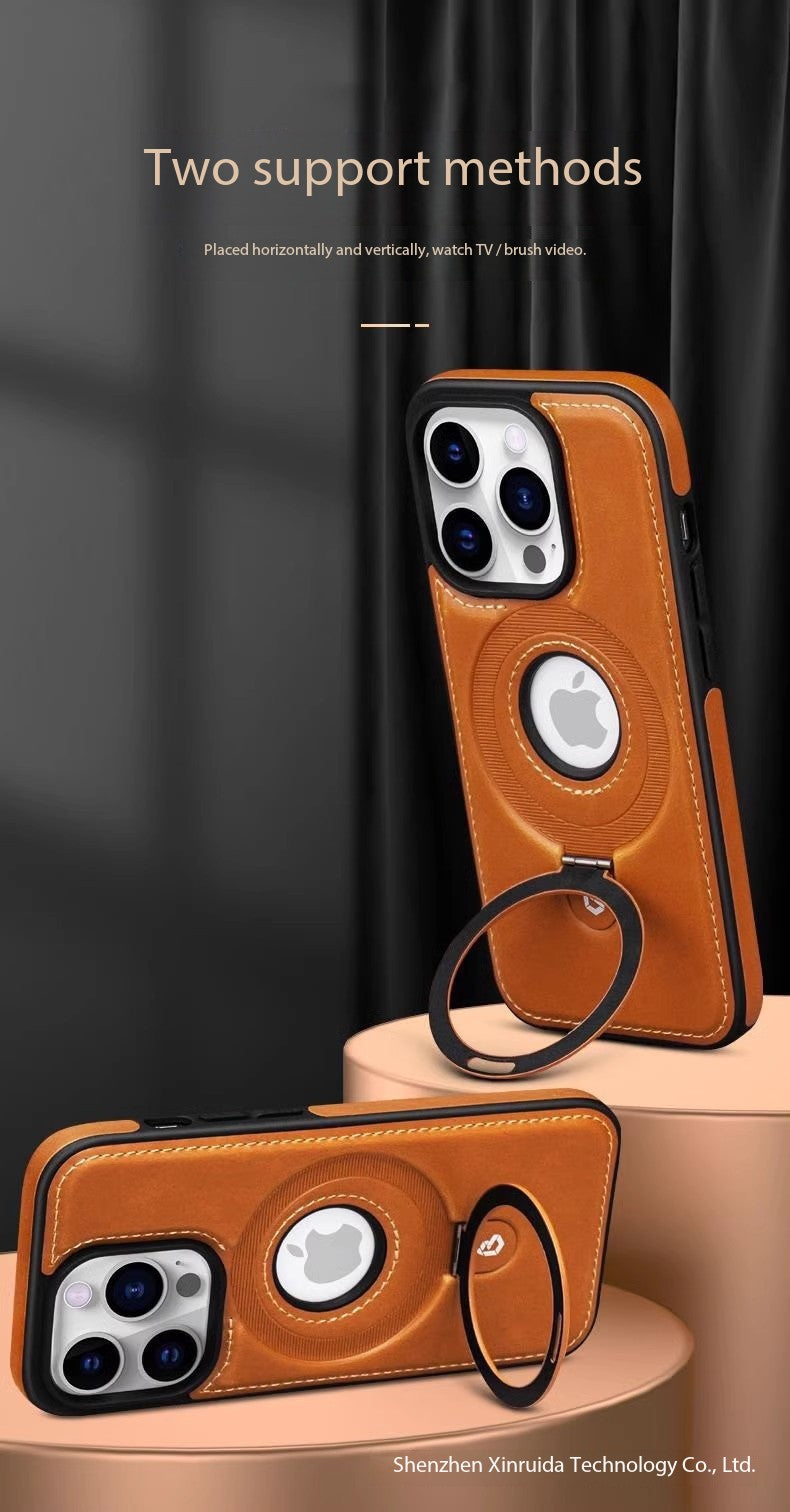 Etui na telefon z magnetycznym uchwytem do iPhone 17 Pro Max, skórzane etui biznesowe wysokiej jakości