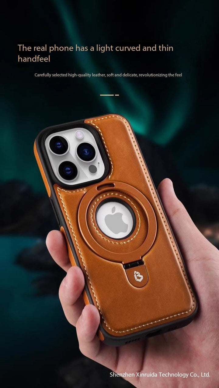 Etui na telefon z magnetycznym uchwytem do iPhone 17 Pro Max, skórzane etui biznesowe wysokiej jakości