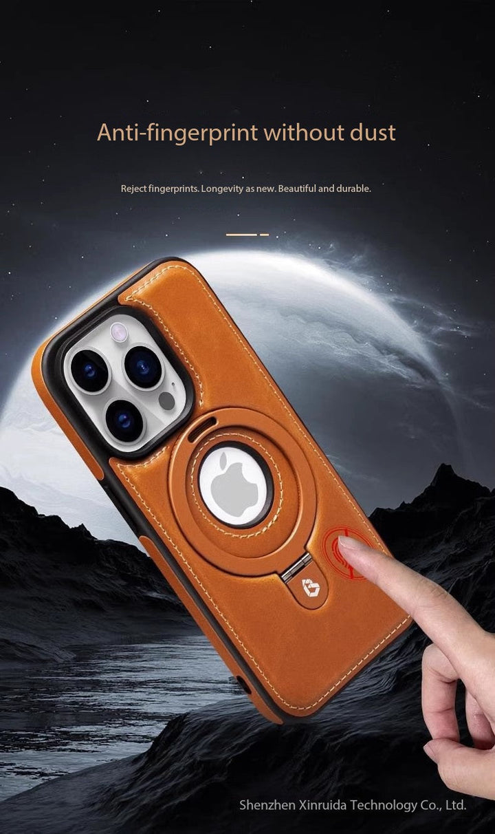 Etui na telefon z magnetycznym uchwytem do iPhone 17 Pro Max, skórzane etui biznesowe wysokiej jakości