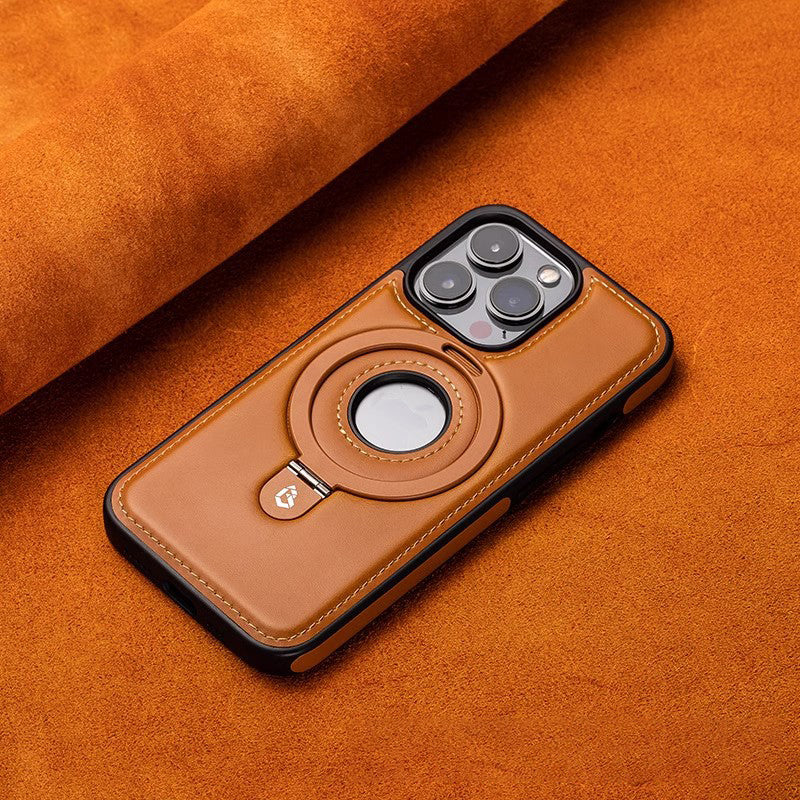 Etui na telefon z magnetycznym uchwytem do iPhone 17 Pro Max, skórzane etui biznesowe wysokiej jakości