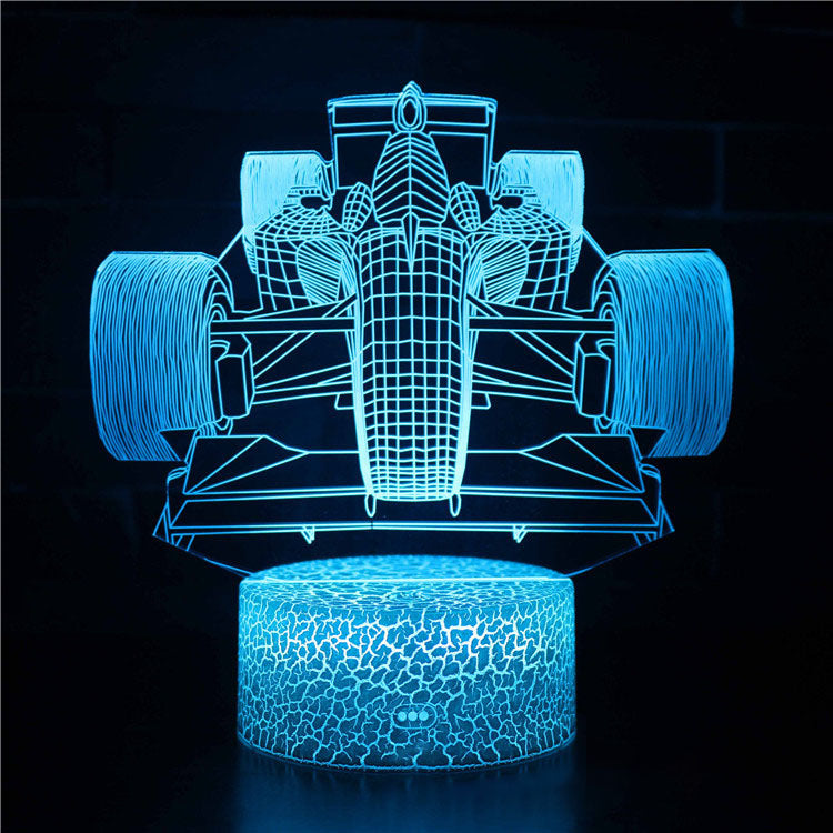 Lampa nocna LED 3D z serii samochodów sportowych, iluzja światła stereo, lampa nocna USB na stolik nocny, lampa modelująca z funkcją przyciemniania