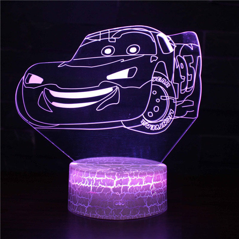 Lampa nocna LED 3D z serii samochodów sportowych, iluzja światła stereo, lampa nocna USB na stolik nocny, lampa modelująca z funkcją przyciemniania