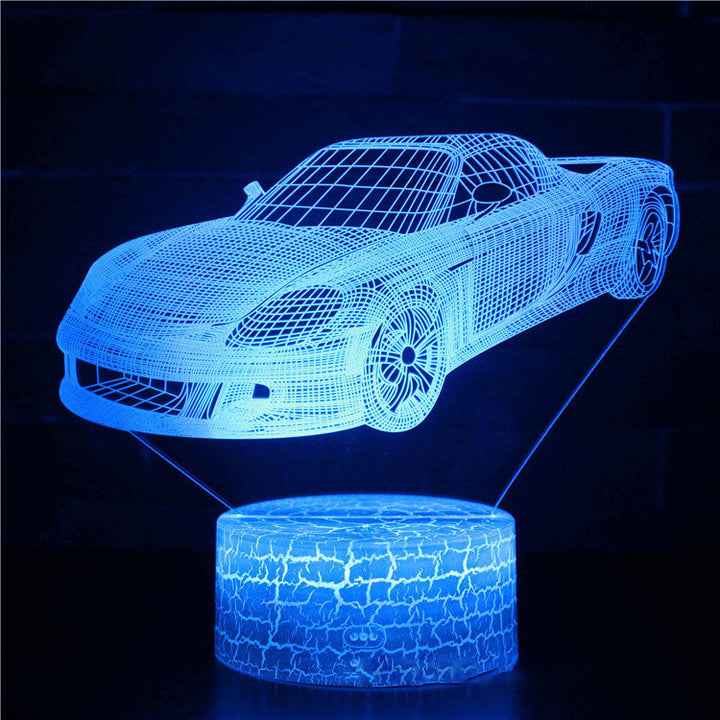Lampa nocna LED 3D z serii samochodów sportowych, iluzja światła stereo, lampa nocna USB na stolik nocny, lampa modelująca z funkcją przyciemniania