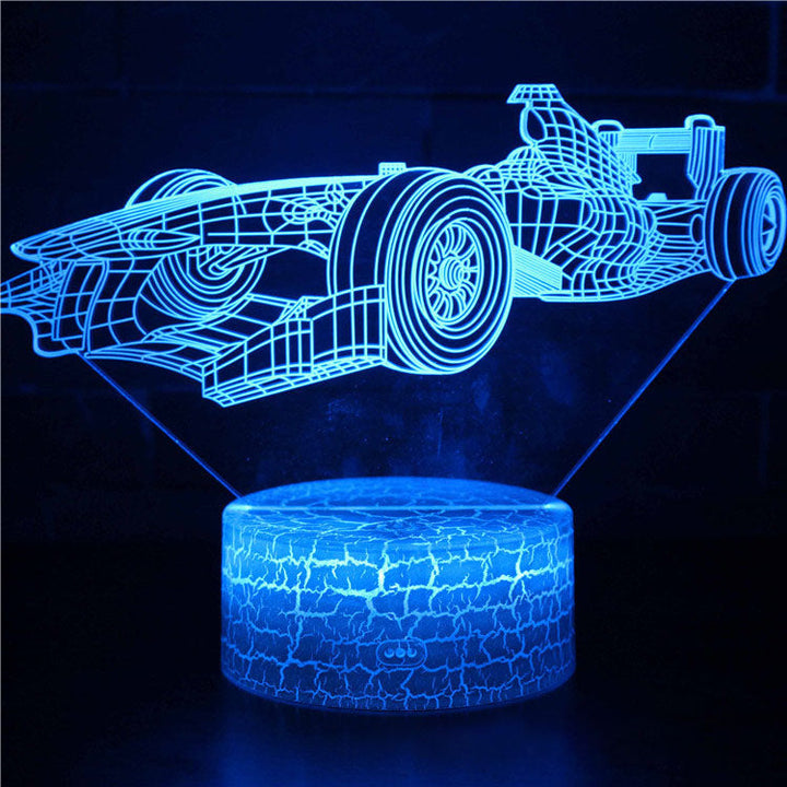 Lampa nocna LED 3D z serii samochodów sportowych, iluzja światła stereo, lampa nocna USB na stolik nocny, lampa modelująca z funkcją przyciemniania