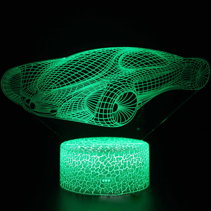 Lampa nocna LED 3D z serii samochodów sportowych, iluzja światła stereo, lampa nocna USB na stolik nocny, lampa modelująca z funkcją przyciemniania