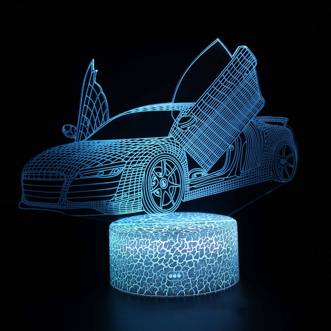 Lampa nocna LED 3D z serii samochodów sportowych, iluzja światła stereo, lampa nocna USB na stolik nocny, lampa modelująca z funkcją przyciemniania