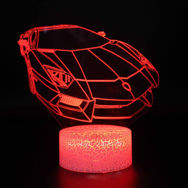 Lampa nocna LED 3D z serii samochodów sportowych, iluzja światła stereo, lampa nocna USB na stolik nocny, lampa modelująca z funkcją przyciemniania