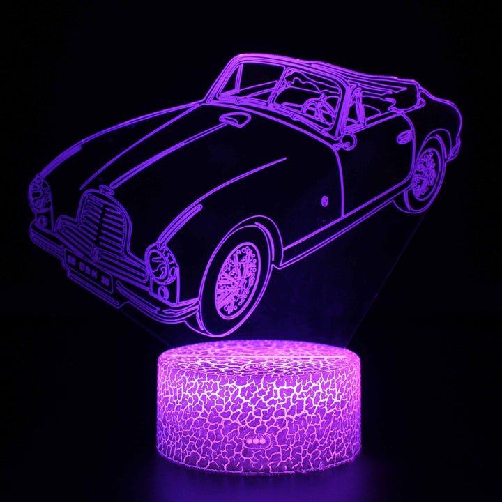 Lampa nocna LED 3D z serii samochodów sportowych, iluzja światła stereo, lampa nocna USB na stolik nocny, lampa modelująca z funkcją przyciemniania