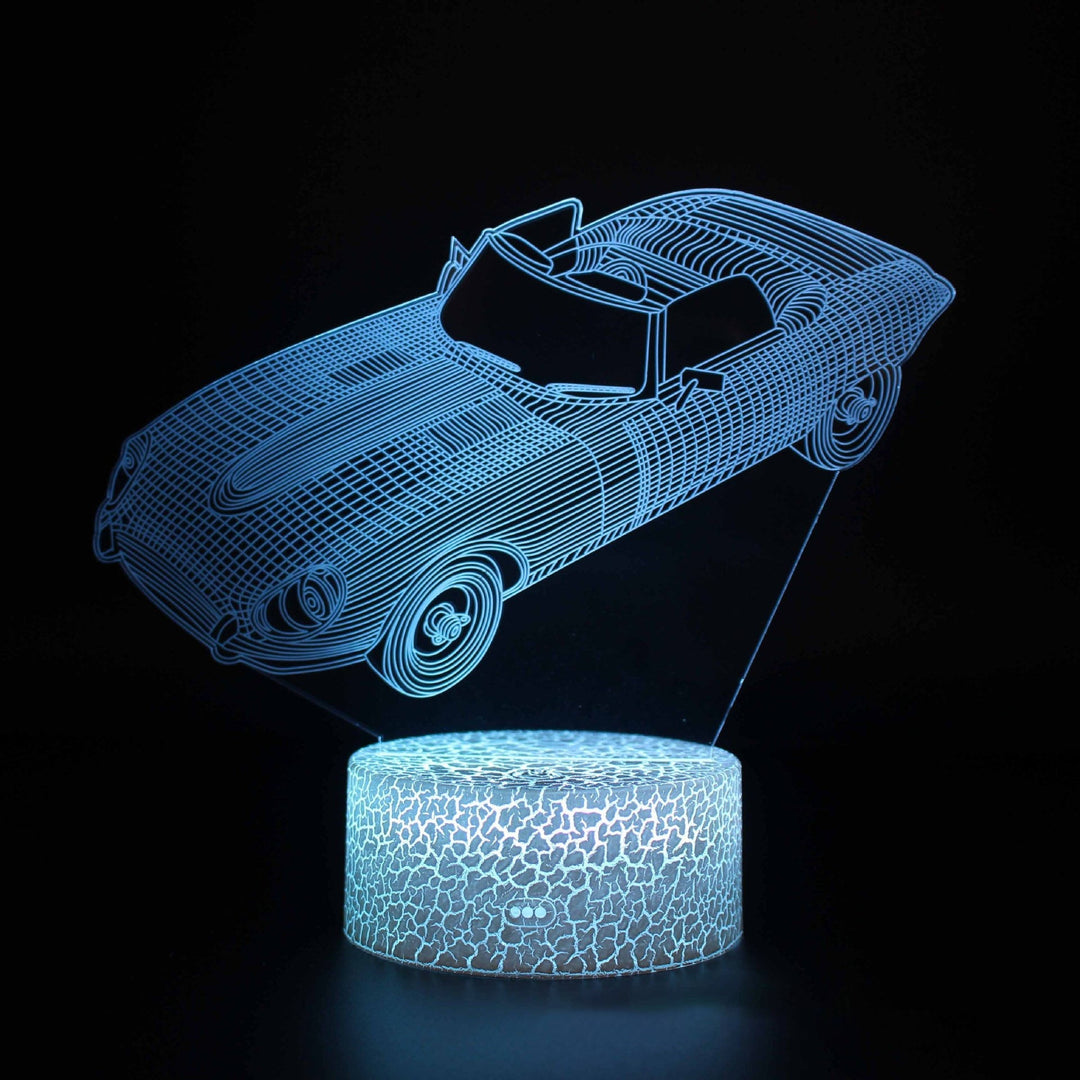 Lampa nocna LED 3D z serii samochodów sportowych, iluzja światła stereo, lampa nocna USB na stolik nocny, lampa modelująca z funkcją przyciemniania
