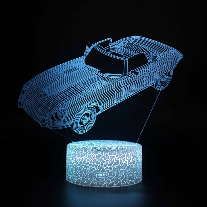 Lampa nocna LED 3D z serii samochodów sportowych, iluzja światła stereo, lampa nocna USB na stolik nocny, lampa modelująca z funkcją przyciemniania