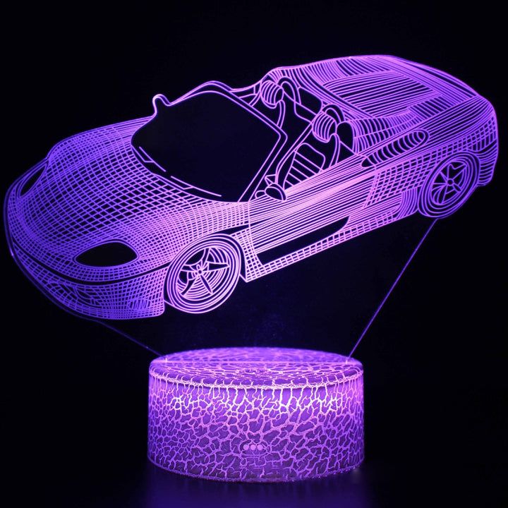 Lampa nocna LED 3D z serii samochodów sportowych, iluzja światła stereo, lampa nocna USB na stolik nocny, lampa modelująca z funkcją przyciemniania