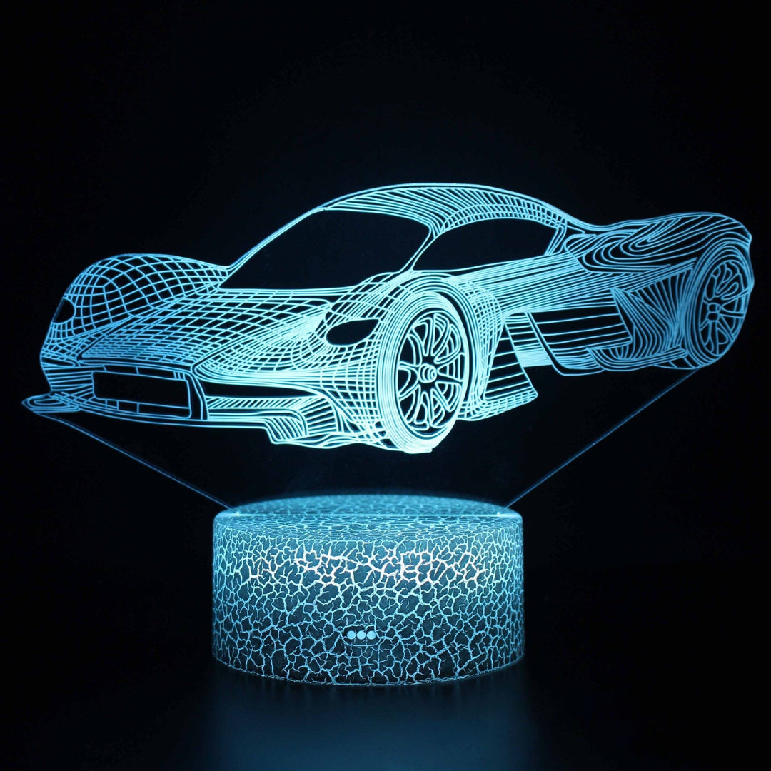 Lampa nocna LED 3D z serii samochodów sportowych, iluzja światła stereo, lampa nocna USB na stolik nocny, lampa modelująca z funkcją przyciemniania
