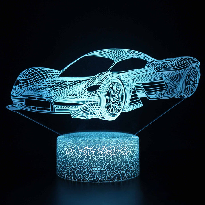 Lampa nocna LED 3D z serii samochodów sportowych, iluzja światła stereo, lampa nocna USB na stolik nocny, lampa modelująca z funkcją przyciemniania