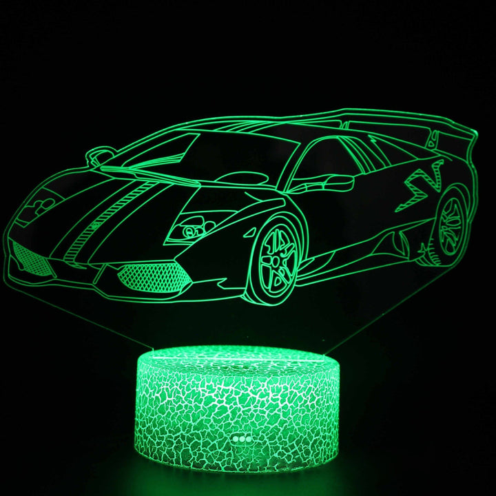Lampa nocna LED 3D z serii samochodów sportowych, iluzja światła stereo, lampa nocna USB na stolik nocny, lampa modelująca z funkcją przyciemniania