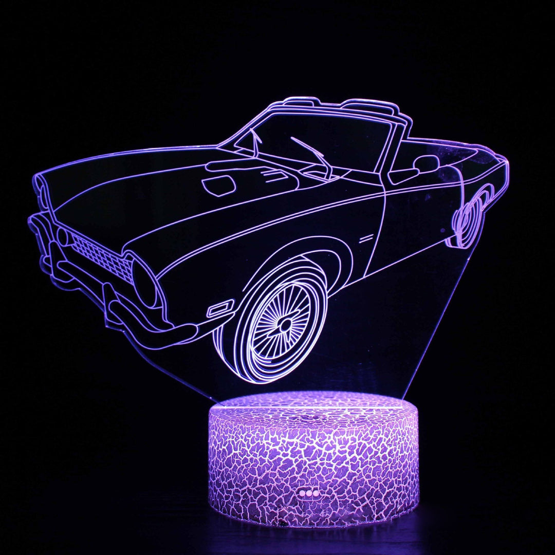 Lampa nocna LED 3D z serii samochodów sportowych, iluzja światła stereo, lampa nocna USB na stolik nocny, lampa modelująca z funkcją przyciemniania