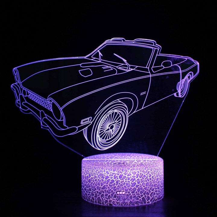 Lampa nocna LED 3D z serii samochodów sportowych, iluzja światła stereo, lampa nocna USB na stolik nocny, lampa modelująca z funkcją przyciemniania