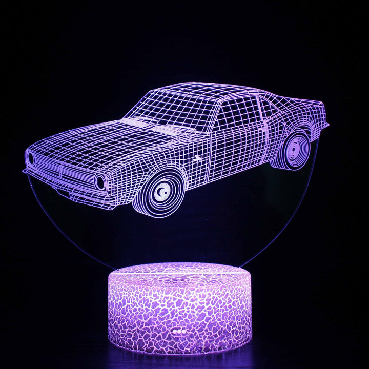 Lampa nocna LED 3D z serii samochodów sportowych, iluzja światła stereo, lampa nocna USB na stolik nocny, lampa modelująca z funkcją przyciemniania