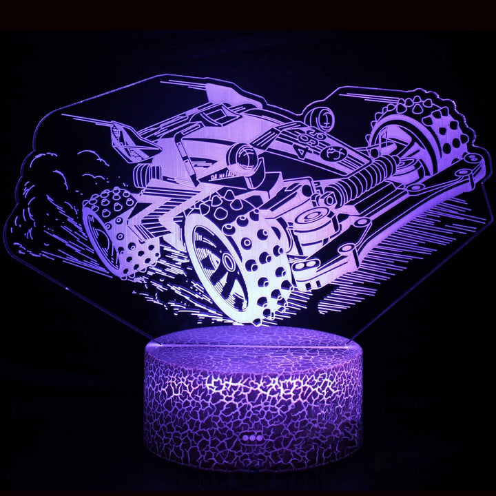 Lampa nocna LED 3D z serii samochodów sportowych, iluzja światła stereo, lampa nocna USB na stolik nocny, lampa modelująca z funkcją przyciemniania
