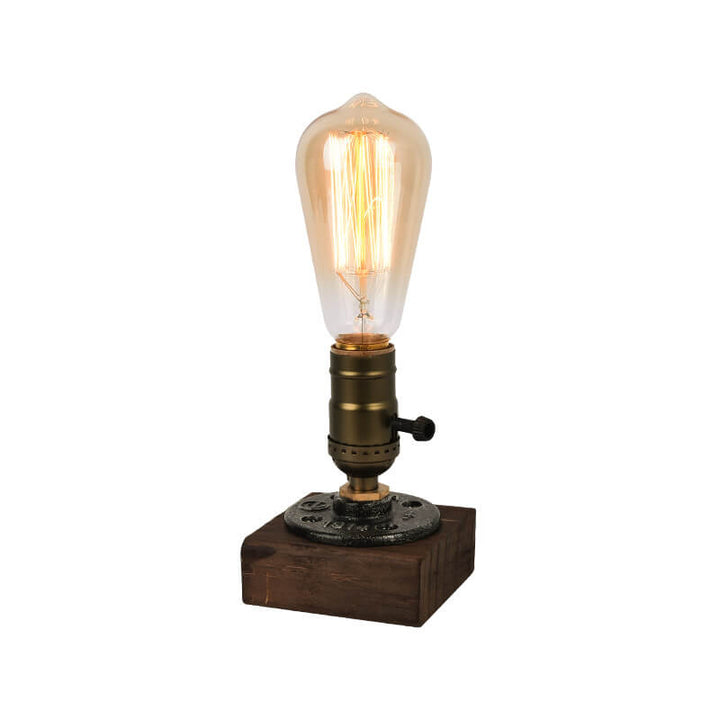 Vintage Industrial Iron Light Bulb 1-Light Table Lamp