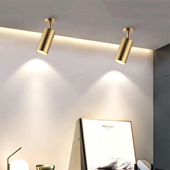 Nordycka Lampa Reflektorowa Złota Mosiężna - 5W/10W Led