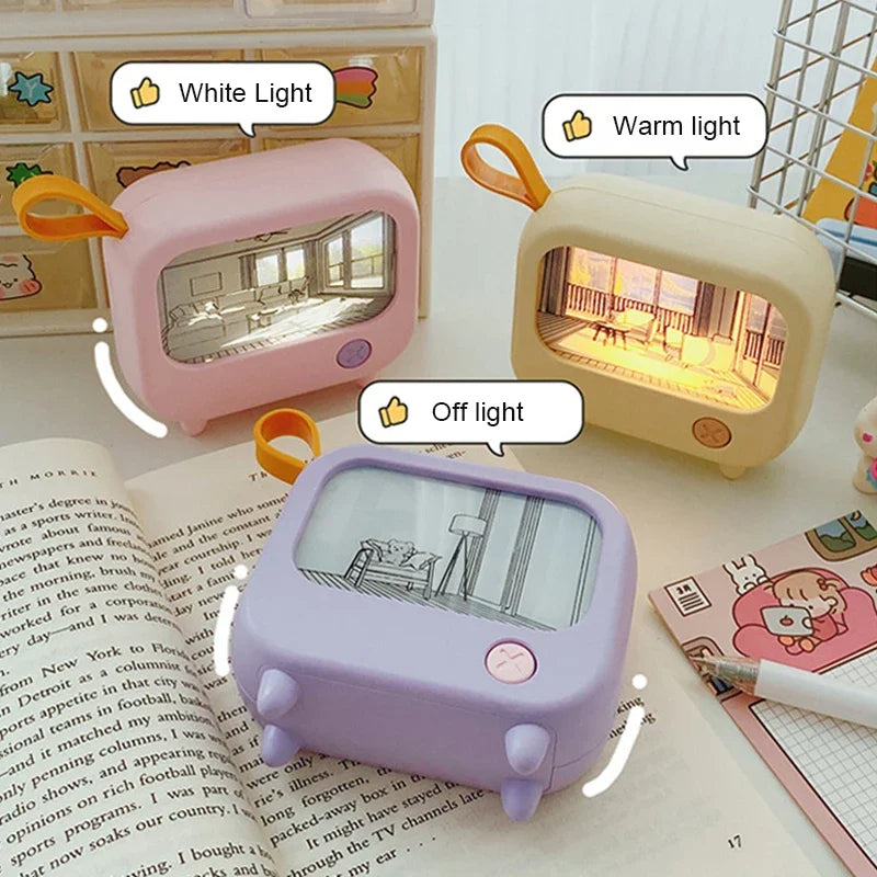 Mini TV Malowanie LED Nocna Lampa