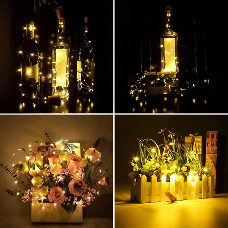 Świeczka LED do Butelki Korkowa Lampa Nocna DIY Dekoracja Prezent