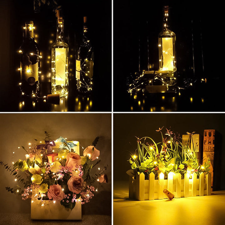 Świeczka LED do Butelki Korkowa Lampa Nocna DIY Dekoracja Prezent