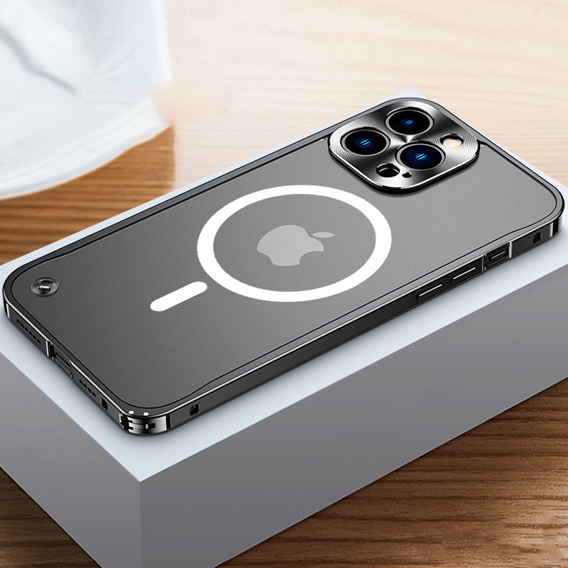 Magnetyczna etui na telefon iPhone z metalową ramą |
