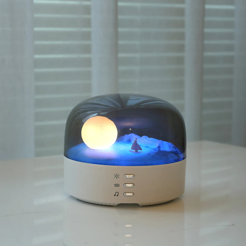 3D Tajemnicza Księżycowa Lampa LED Głośnik na Noc |