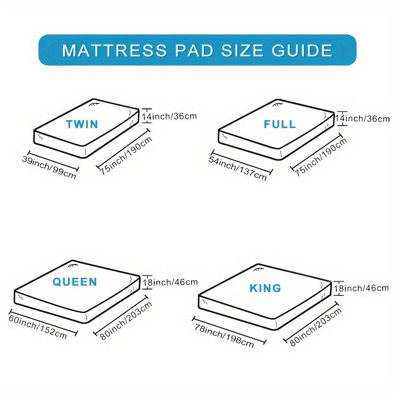 Ultimate Cooling Mattress Pad – Premium Quilted Pillow Top, Luksusowo Puszysty i Ultra-Przewiewny z Bezpieczną Pokrywą na Materac o Głębokości 14-18 Cal – Zwiększony Komfort Snu, 1szt |