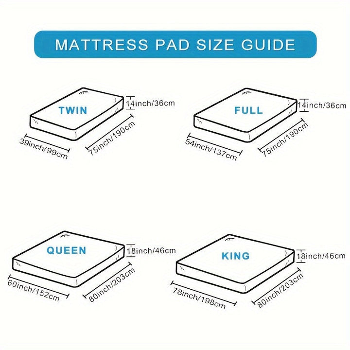 Ultimate Cooling Mattress Pad – Premium Quilted Pillow Top, Luksusowo Puszysty i Ultra-Przewiewny z Bezpieczną Pokrywą na Materac o Głębokości 14-18 Cal – Zwiększony Komfort Snu, 1szt |