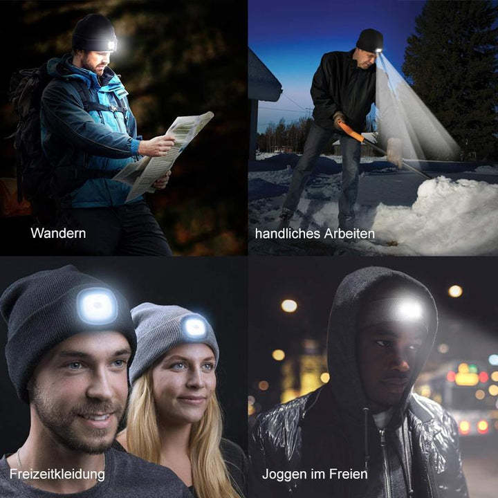 Czapka z odpinaną lampką LED
