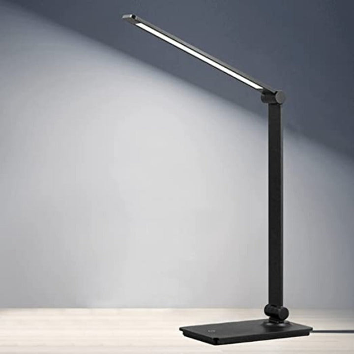 Lampka biurkowa LED, lampka biurkowa z dotykowym sterowaniem z 3 poziomami jasności, ściemniana lampka biurowa z regulowanym ramieniem, składana lampka na biurko do sypialni, stolika nocnego, biura