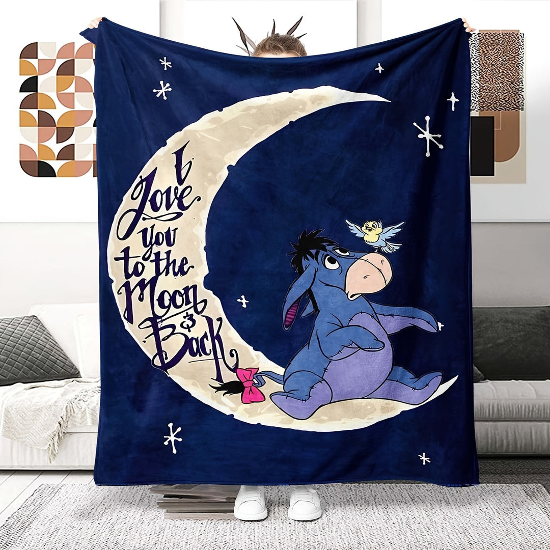 Miękka kocyk z wzorem Eeyore - Dostępny w różnych rozmiarach na wszystkie sezony