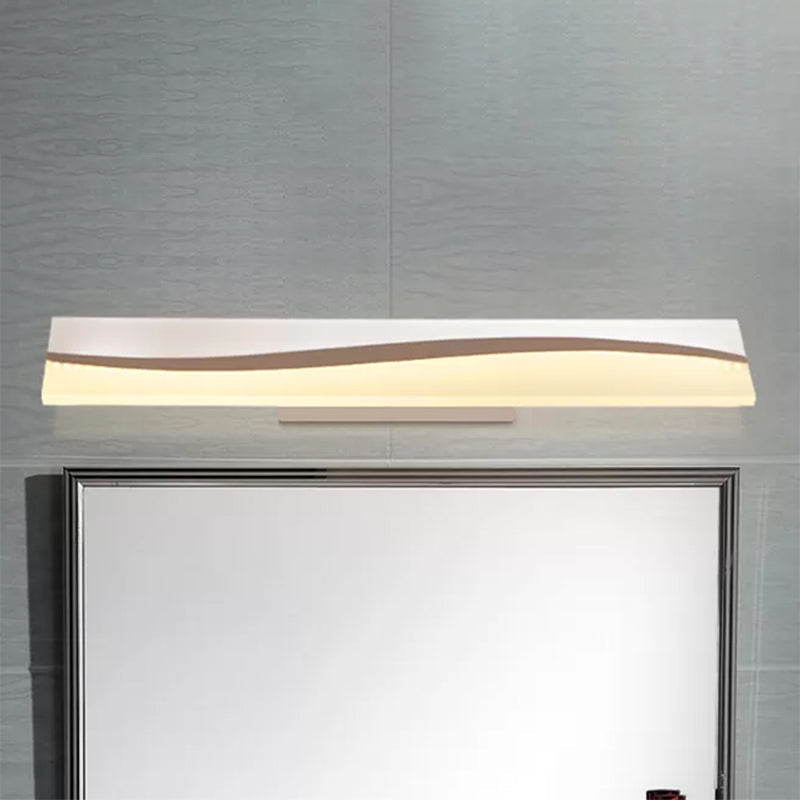 Lampa Lustro Makijażowe Akrylowe Prosta 16"/19.5"/23" Szerokość LED Oświetlenie Łazienkowe nad Lustrem w Ciepłej/Białej, Odporna na Wodę i Mgłę