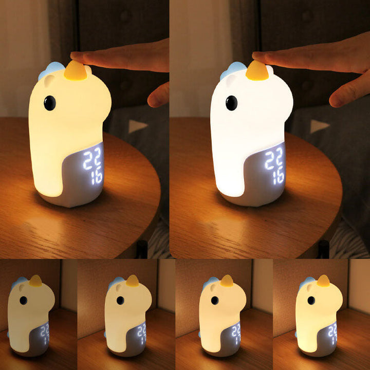 Unilora DreamLight Zegar Budzik | Design jednorożca | Timer i LED Nocna Lampa | Dekoracja do Pokoju Dziecięcego