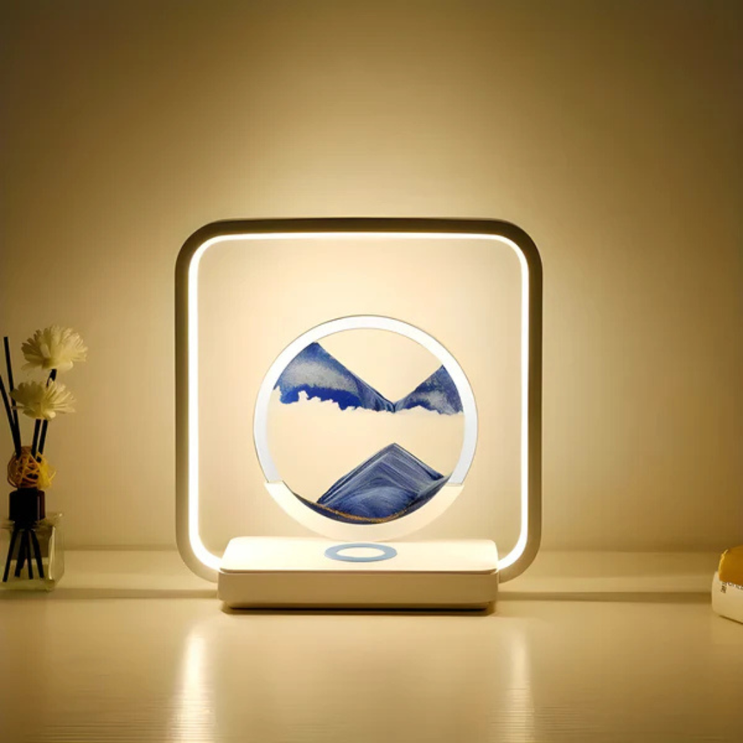3D LED Lampa Nocna z Piaskowym Strumieniem